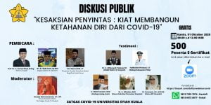 Satgas Covid-19 Unsyiah Gelar Kegiatan Ilmiah Secara Virtual
