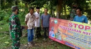 Koramil 03/Delima Laksanakan Sosialisasi dan Himbauan “Stop” Karhutla
