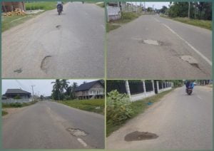 Bahayakan Pengendara, Banyak Lobang Menuju Pendopo Bupati dan Wakil Bupati Pijay