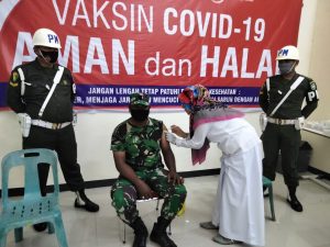 Anggota Kodim 0102/Pidie Laksanakan Vaksinasi Tahap Ke 2