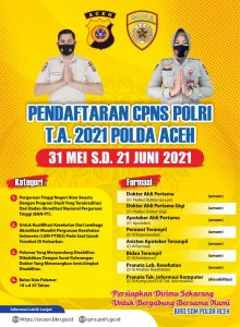 Polda Aceh Buka Pendaftaran CPNS Polri T.A.2021
