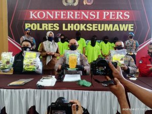 Polres Lhokseumawe Berhasil Tangkap 10 Tersangka dan 4 Kg Narkotika