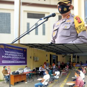 Polres Lhokseumawe Berikan Fasilitas Pelayanan Vaksinasi Covid-19 Bagi Pembuat SIM dan STNK