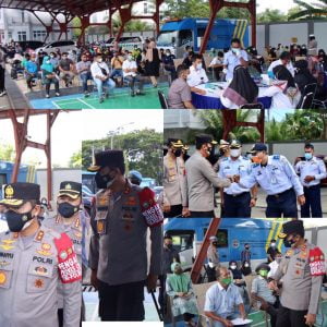 Tinjau Langsung Pelaksanaan Vaksinasi Massal, Kapolda Aceh Apresiasi Vaksinasi Massal di Terminal Batoh