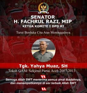 Kabar duka Meninggalnya Tokoh GAM Tgk Yahya Muaz, Fachrul razi : Kita kehilangan sosok Guru Ideologis