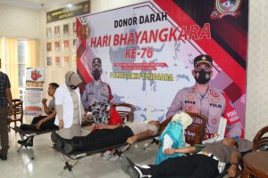 Jelang HUT Bhayangkara ke 76, Polres Agara Gelar Bhakti Sosial Donor Darah