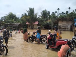 Beberapa Hari Diguyur Hujan, Banjir Kembali Landa Kawasan Matangkuli dan Sekitarnya