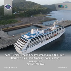 Kapal Pesiar 572 Penumpang Dan 401 Crew Dari Port Blair India Singgahi Kota Sabang