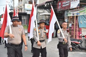 Semangat Pejuang, Polres Bireuen Kirab Bendera Merah Putih Sepanjang 100 M