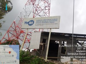 Rehab Gedung Stasion TVRI Transmisi Sibigo di Simeulue Diduga Gunakan Material Pasir Pantai