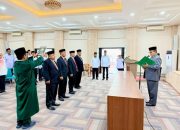 Kakanwil Kemenag Aceh Lantik 4 Pejabat Eselon III, Dr H Abdul Syukur MAg Jadi Kakankemenag Gayo Lues
