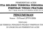 Pemerintah Aceh Umumkan Hasil Seleksi Terbuka 9 Jabatan Pimpinan Tinggi Pratama