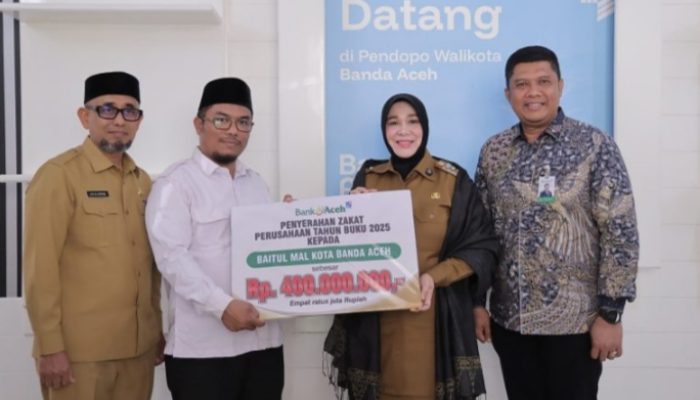 Bank Aceh Setor Dividen Rp2,05 Miliar ke Banda Aceh, Rp400 Juta Zakat untuk Warga