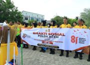 Sambut HUT ke-81 RI, Polda Aceh Serentak Bersihkan Rumah Ibadah