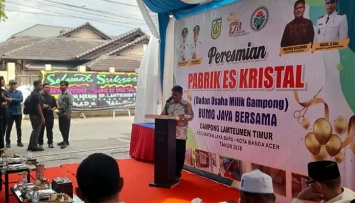 Dukung Kuliner Lokal, BUMG Jaya Bersama Lamteumen Timur Luncurkan Pabrik Es Kristal Higienis